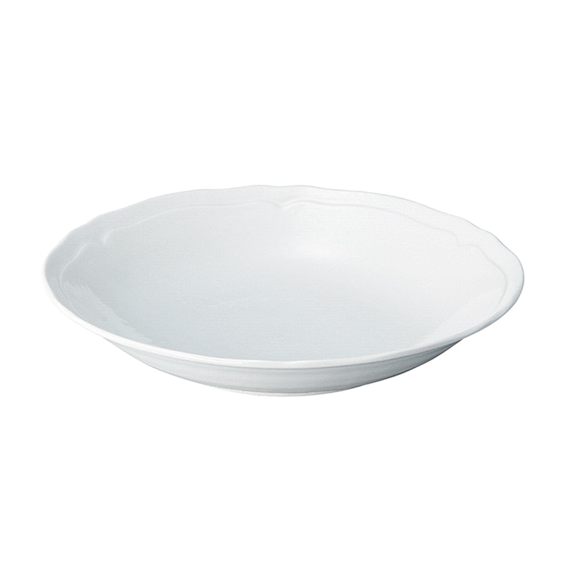 ミヤザキ食器 エムスタイル 梨花 クーププレート 27cm ホワイト RN2702WH 1個（ご注文単位3個）【直送品】