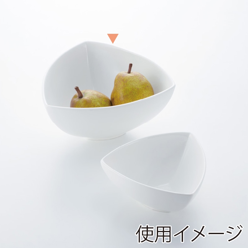 ミヤザキ食器 エムスタイル グランデビアンカ トライアングルマルチボール M GB1975 1個（ご注文単位3個）【直送品】