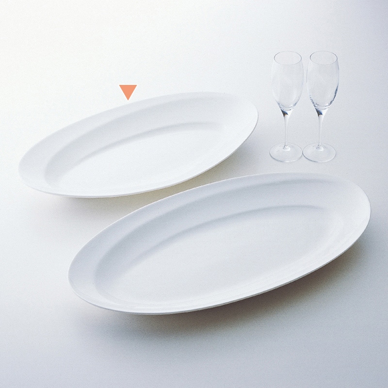 ミヤザキ食器 エムスタイル グランデビアンカ 波型オーバルプレート L GB2178 1個（ご注文単位6個）【直送品】