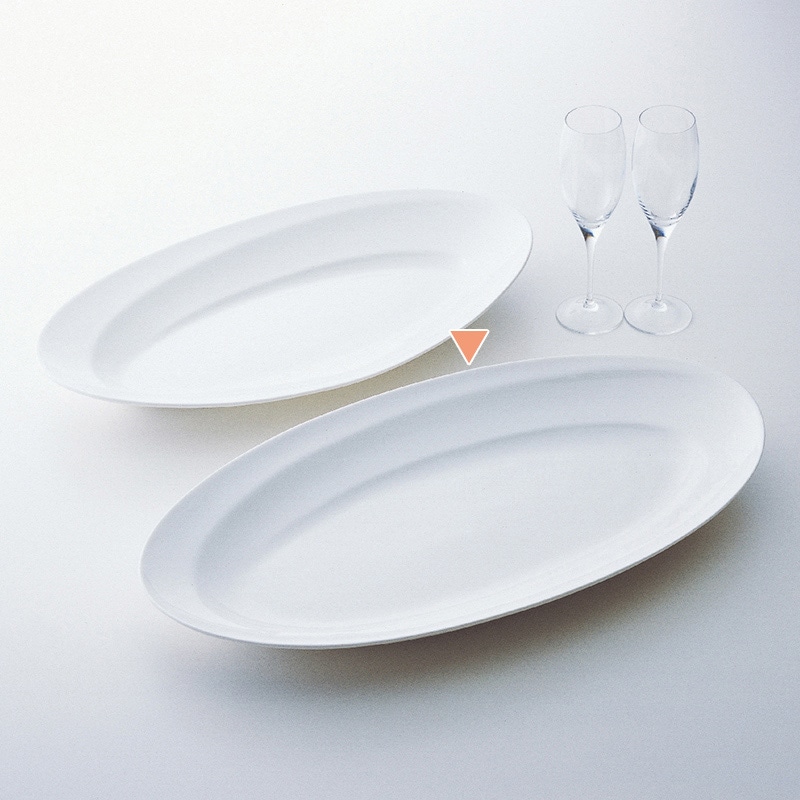 ミヤザキ食器 エムスタイル グランデビアンカ 波型オーバルプレート LL GB2962 1個（ご注文単位6個）【直送品】