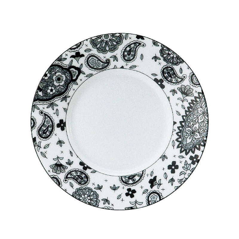 ミヤザキ食器 エムスタイル トッカータ ペイズリー ソーサー ブラック TT0105PSBK 1個（ご注文単位4個）【直送品】