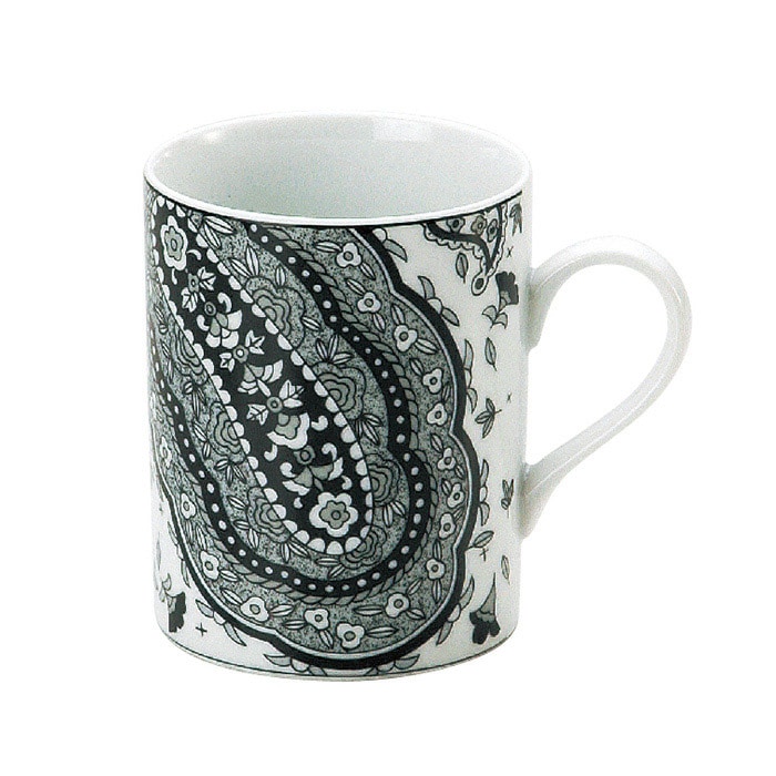 ミヤザキ食器 エムスタイル トッカータ ペイズリー マグ 400cc ブラック TT0114PSBK 1個（ご注文単位4個）【直送品】