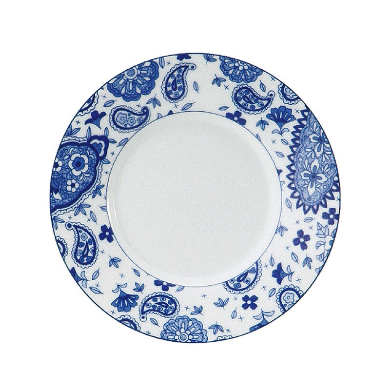 ミヤザキ食器 エムスタイル トッカータ ペイズリー ソーサー ブルー TT0105PSBL 1個（ご注文単位4個）【直送品】