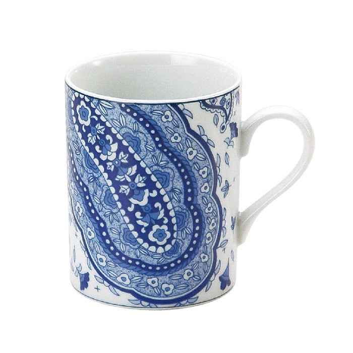 ミヤザキ食器 エムスタイル トッカータ ペイズリー マグ 400cc ブルー TT0114PSBL 1個(ご注文単位4個)【直送品】
