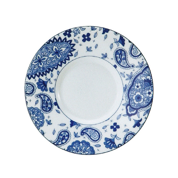 ミヤザキ食器 エムスタイル トッカータ ペイズリー デミタスソーサー ブルー TT0205PSBL 1個(ご注文単位4個)【直送品】