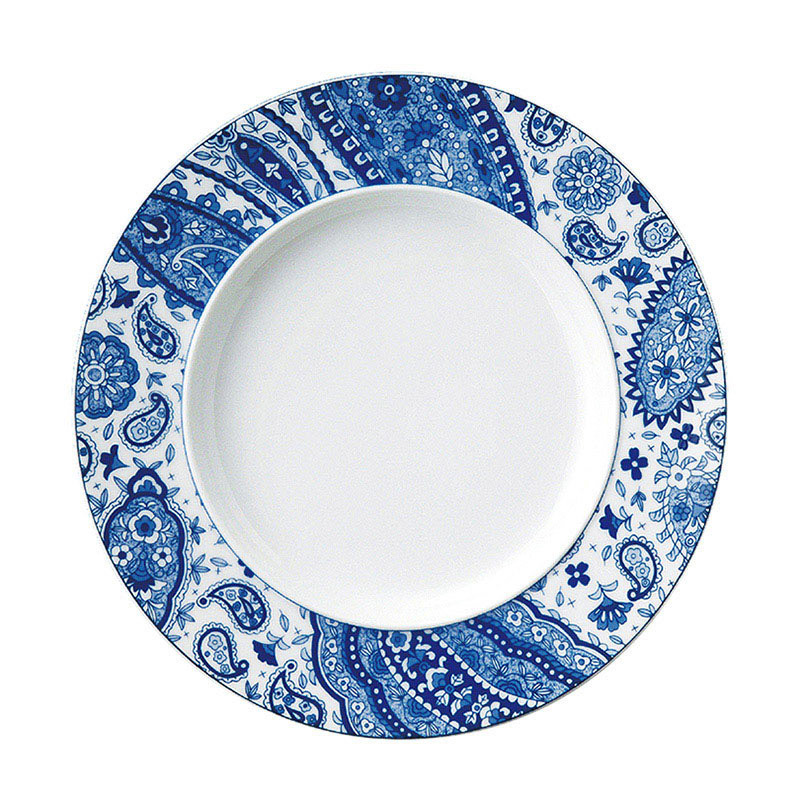 ミヤザキ食器 エムスタイル トッカータ ペイズリー プレート 24cm ブルー TT2401PSBL 1個（ご注文単位4個）【直送品】