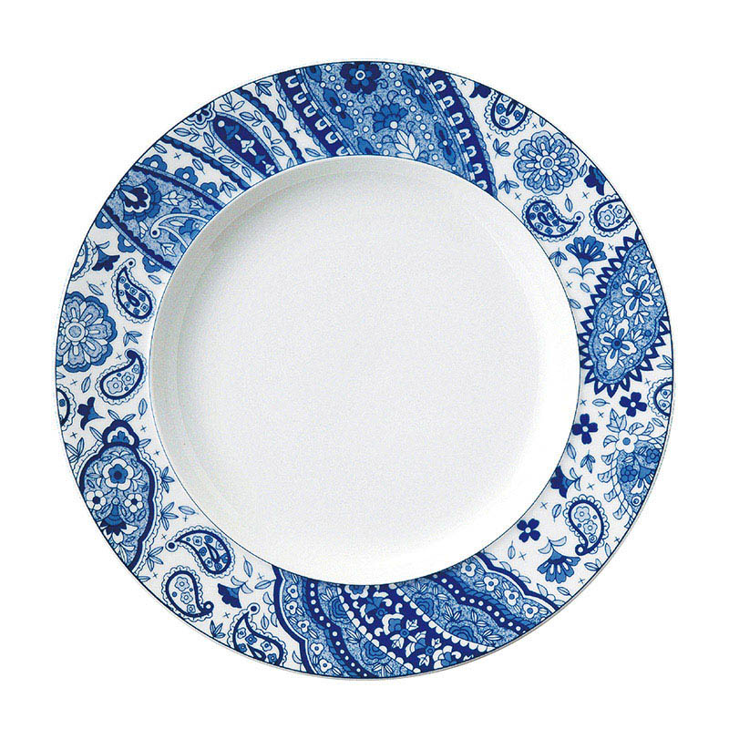 ミヤザキ食器 エムスタイル トッカータ ペイズリー プレート 28cm ブルー TT2801PSBL 1個（ご注文単位4個）【直送品】