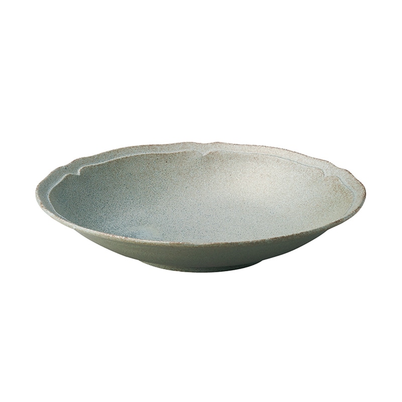 ミヤザキ食器 エムスタイル 梨花 クーププレート 22.5cm グレー RN2202GY 1個（ご注文単位6個）【直送品】