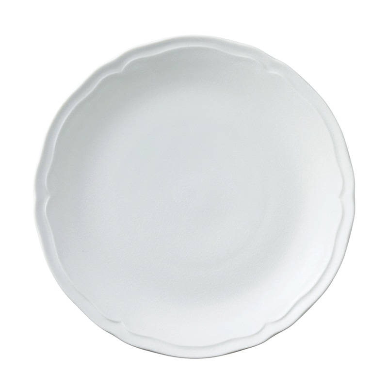 ミヤザキ食器 エムスタイル 梨花 プレート 24cm ホワイト RN2401WH 1個（ご注文単位6個）【直送品】