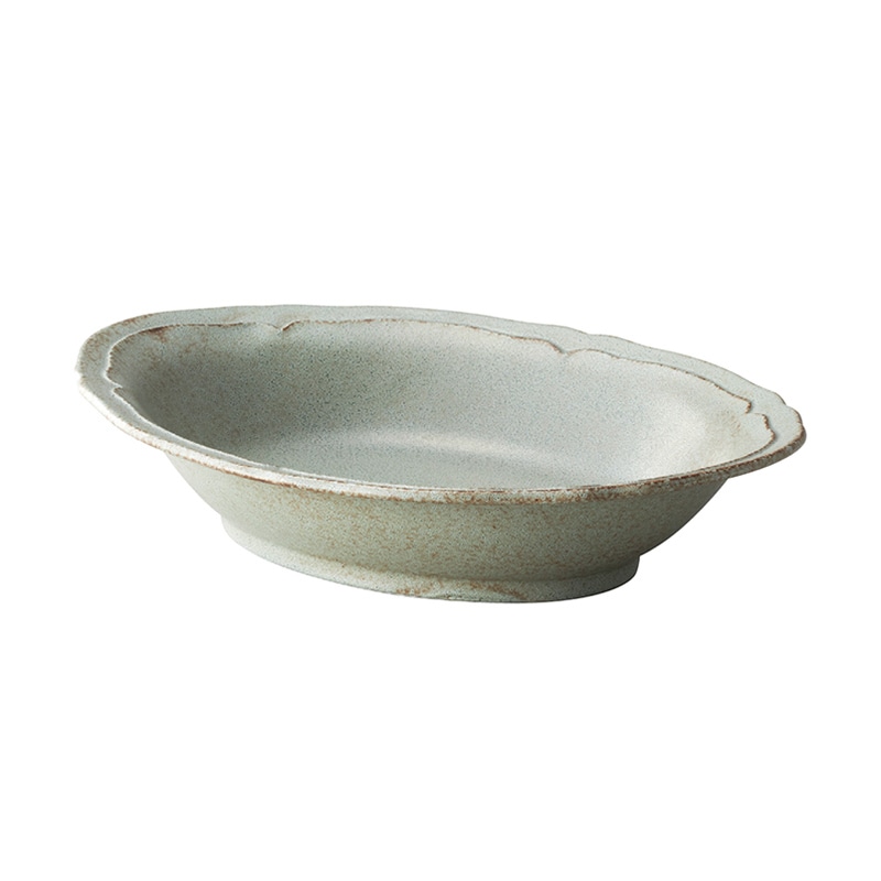 ミヤザキ食器 エムスタイル 梨花 オーバルボール 24cm グレー RN2423GY 1個（ご注文単位6個）【直送品】