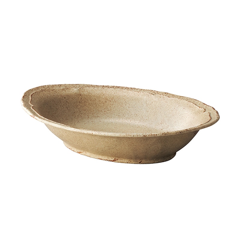 ミヤザキ食器 エムスタイル 梨花 オーバルボール 24cm ベージュ RN2423BE 1個（ご注文単位6個）【直送品】