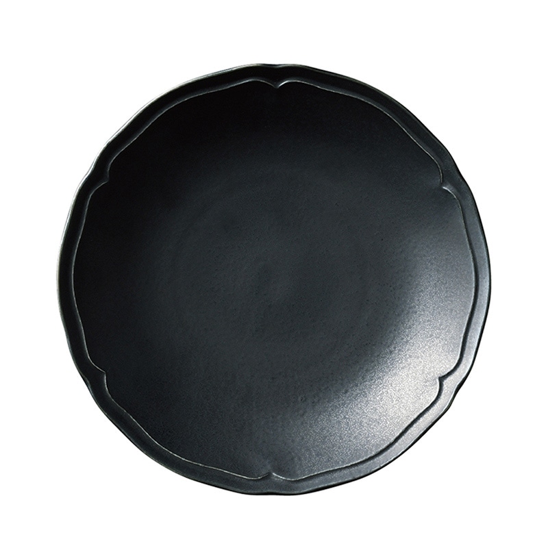 ミヤザキ食器 エムスタイル 梨花 プレート 19cm ブラック RN1901BK 1個（ご注文単位6個）【直送品】