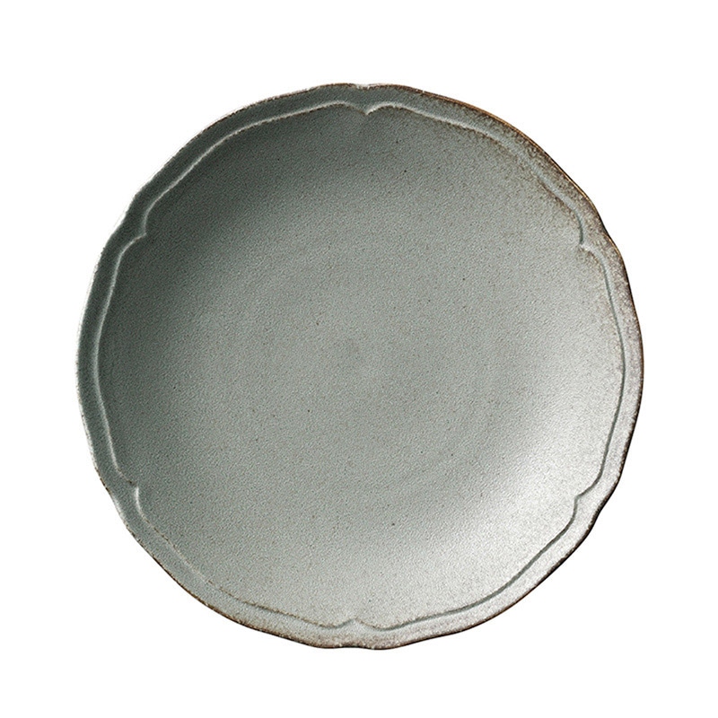 ミヤザキ食器 エムスタイル 梨花 プレート 19cm グレー RN1901GY 1個（ご注文単位6個）【直送品】