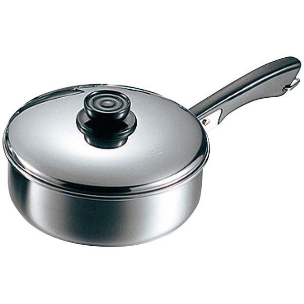 玉虎堂製作所 MA 18-0 浅型 ソースパン 片手 16cm 1個(ご注文単位1個)【直送品】