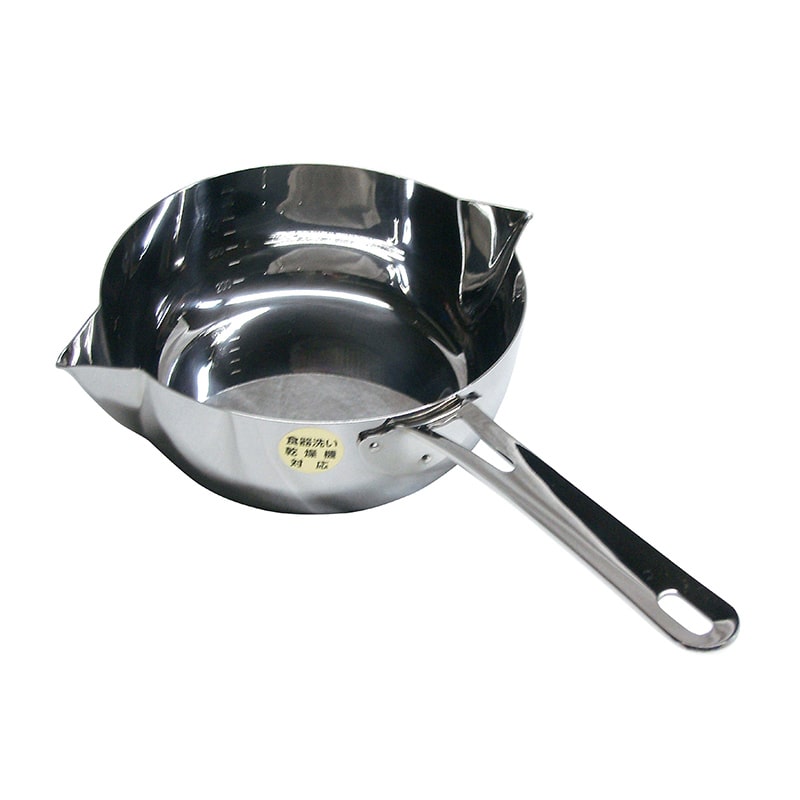 玉虎堂製作所 MA 18-0 共柄 デンジ 両カラス口パン(目盛付)20cm 1個(ご注文単位1個)【直送品】