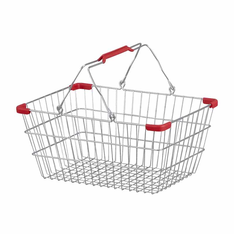 アビテ レジカゴ型アイアン製バスケット M レッド FI-002-RE 1個(ご注文単位1個)【直送品】