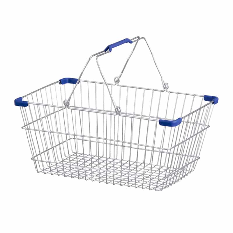 アビテ レジカゴ型アイアン製バスケット L ブルー FI-003-BL 1個(ご注文単位1個)【直送品】