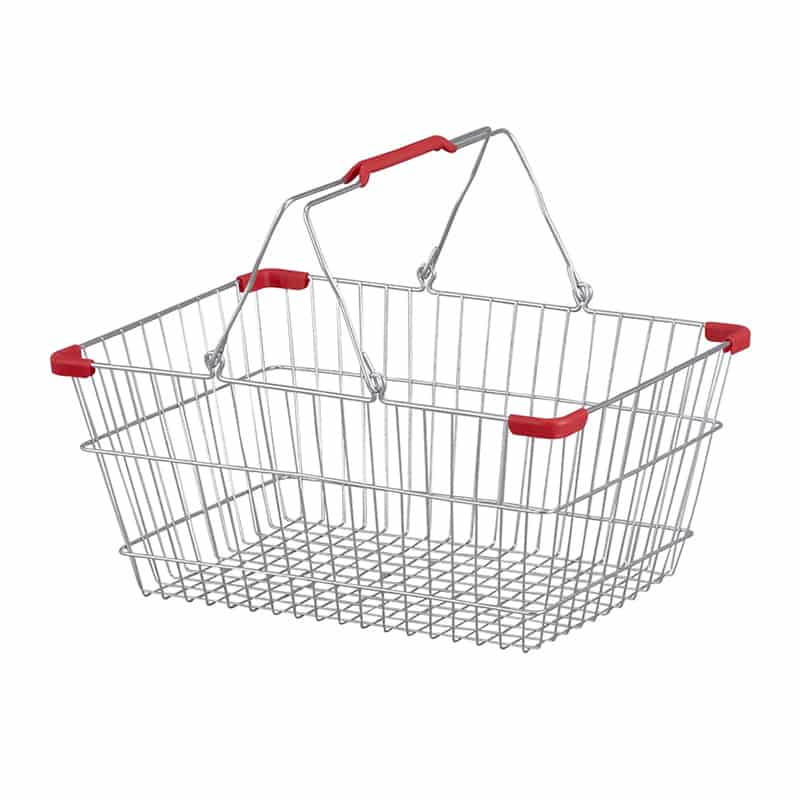 アビテ レジカゴ型アイアン製バスケット L レッド FI-003-RE 1個(ご注文単位1個)【直送品】