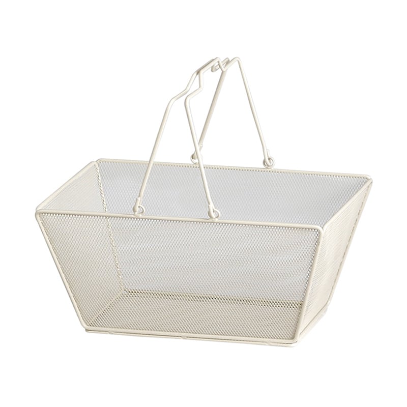アビテ メッシュハンドルバスケット L アイボリー FI-502-IV 1個（ご注文単位1個）【直送品】
