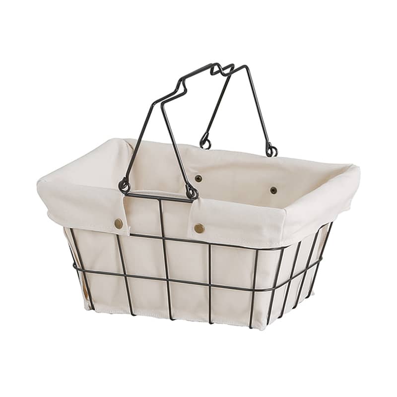 アビテ ワイヤーファブリックバスケット S アイボリー FW-601-IV 1個（ご注文単位1個）【直送品】