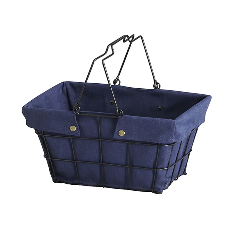 アビテ ワイヤーファブリックバスケット S ネイビー FW-601-NV 1個（ご注文単位1個）【直送品】