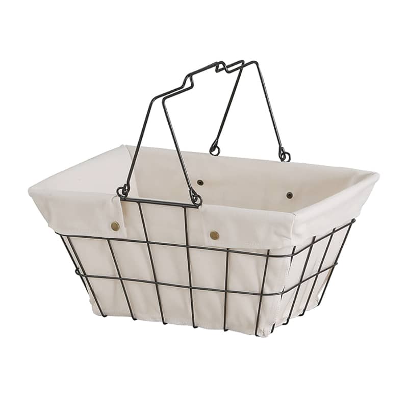 アビテ ワイヤーファブリックバスケット M アイボリー FW-602-IV 1個（ご注文単位1個）【直送品】