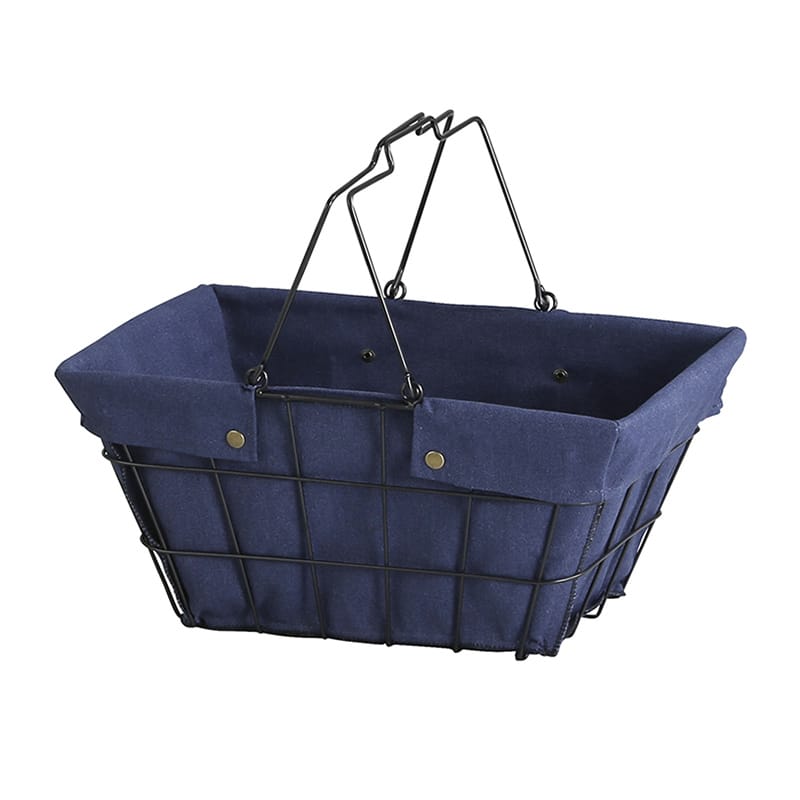 アビテ ワイヤーファブリックバスケット M ネイビー FW-602-NV 1個（ご注文単位1個）【直送品】