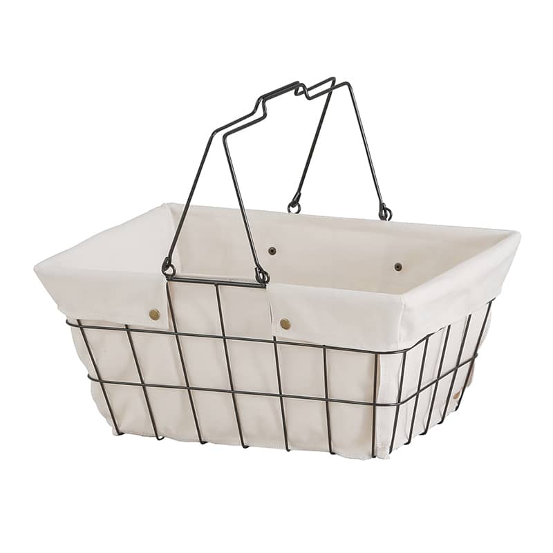 アビテ ワイヤーファブリックバスケット L アイボリー FW-603-IV 1個（ご注文単位1個）【直送品】