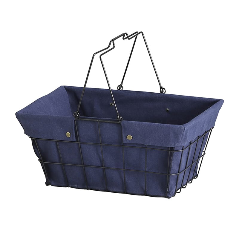 アビテ ワイヤーファブリックバスケット L ネイビー FW-603-NV 1個（ご注文単位1個）【直送品】