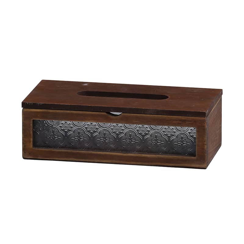 アビテ フローラ・ティッシュケース ブラウン MC-104-BR 1個（ご注文単位1個）【直送品】