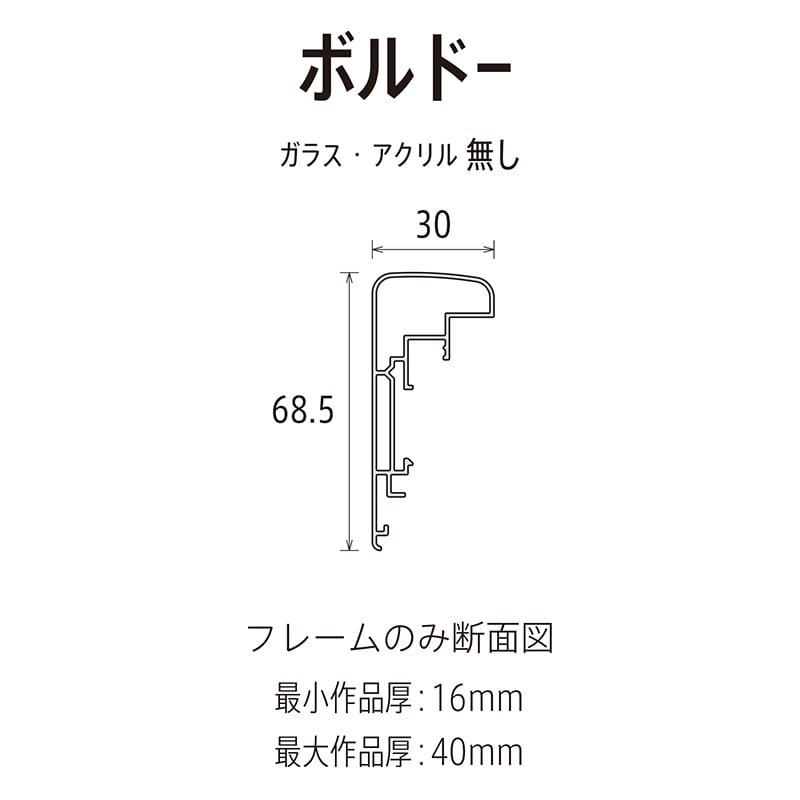 アルナ コレクションケース・仮縁　ボルドー F-100　1621×1303mm ビターフレーム 1個（ご注文単位1個）【直送品】