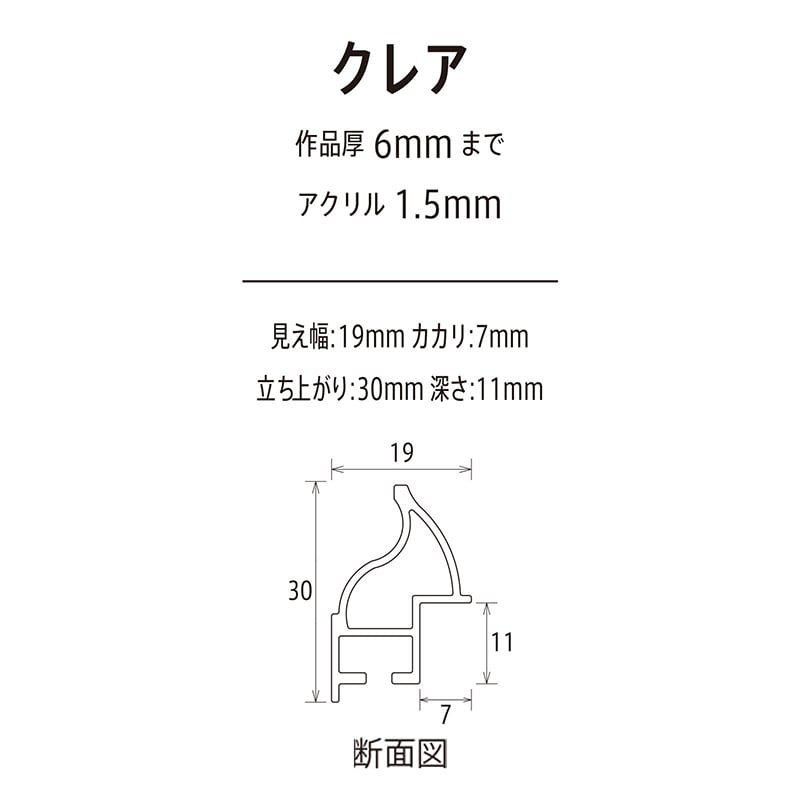 アルナ デッサン額　クレア 600角 シルバーフレーム 1個（ご注文単位1個）【直送品】