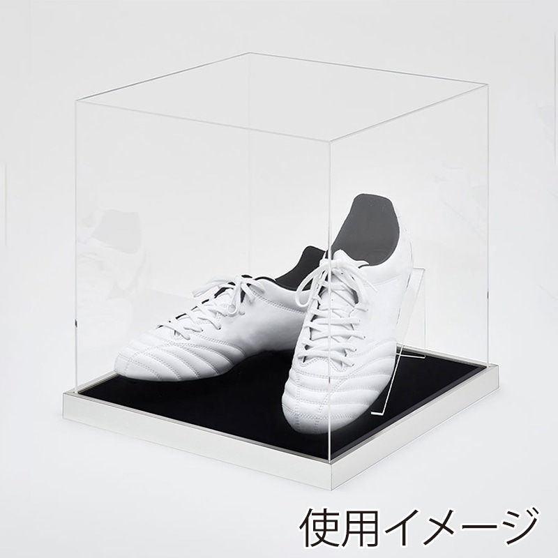 アルナ シューズケース　T25 通常アクリル シルバーフレーム／黒別珍 1個（ご注文単位1個）【直送品】