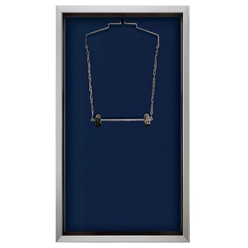 アルナ バスケットボール用ユニフォームケース 前開き式 UVアクリル シルバーフレーム/紺細布 1個(ご注文単位1個)【直送品】