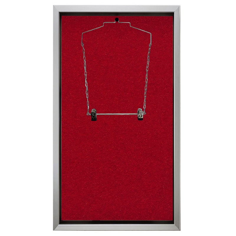 アルナ バスケットボール用ユニフォームケース　前開き式 UVアクリル シルバーフレーム／赤別珍 1個（ご注文単位1個）【直送品】