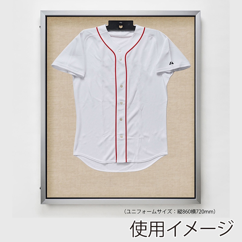 アルナ LEDユニフォームケース 前開き式 L UVアクリル シルバーフレーム/ベージュ細布 1個(ご注文単位1個)【直送品】