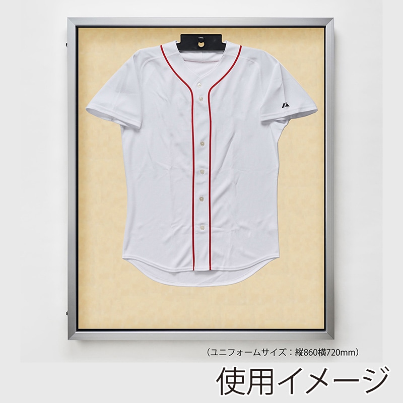 アルナ LEDユニフォームケース 前開き式 L UVアクリル シルバーフレーム/メープル別珍 1個(ご注文単位1個)【直送品】