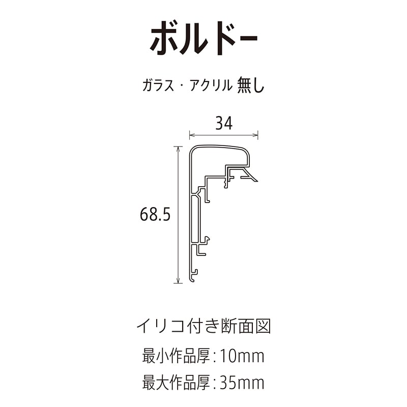 アルナ コレクションケース・仮縁　ボルドー　イリコ付 P-8　455×333mm 宗達フレーム 1個（ご注文単位1個）【直送品】