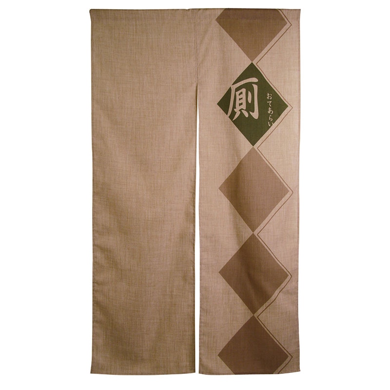 P・O・Pプロダクツ エステル麻のれん  3531　厠菱（緑） 1枚（ご注文単位1枚）【直送品】