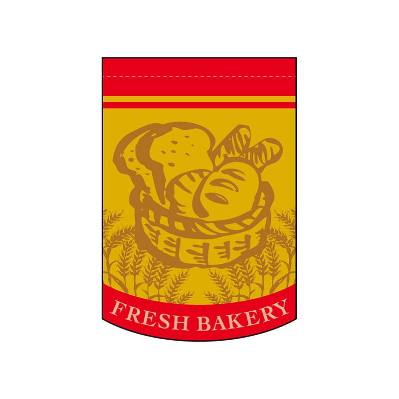 P・O・Pプロダクツ 変形タペストリー リボンカット 5866 FRESHBAKERY赤 1枚(ご注文単位1枚)【直送品】