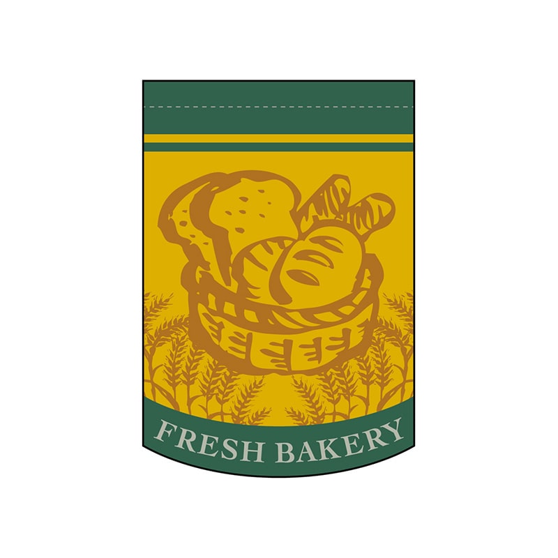 P・O・Pプロダクツ 変形タペストリー リボンカット 5867 FRESHBAKERY緑 1枚(ご注文単位1枚)【直送品】