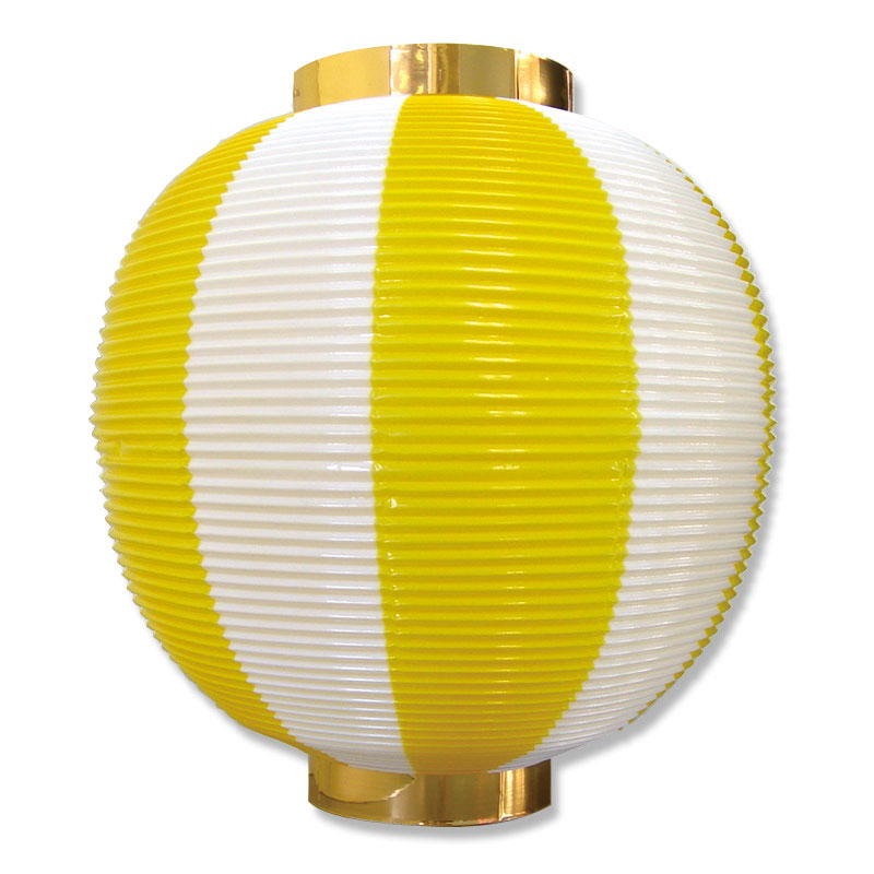 P・O・Pプロダクツ ポリ提灯　ストライプカラーちょうちん 260×270mm 8873　ポリ提灯　尺丸　黄白 1個（ご注文単位1個）【直送品】