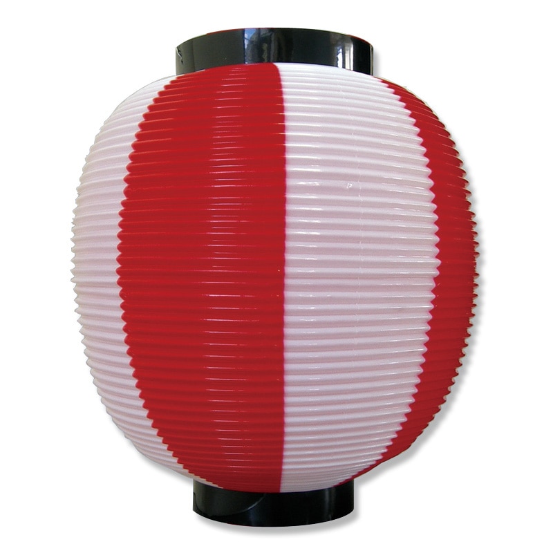 P・O・Pプロダクツ ポリ提灯　ストライプカラーちょうちん 九寸丸 8877　九寸丸　赤白 1個（ご注文単位1個）【直送品】