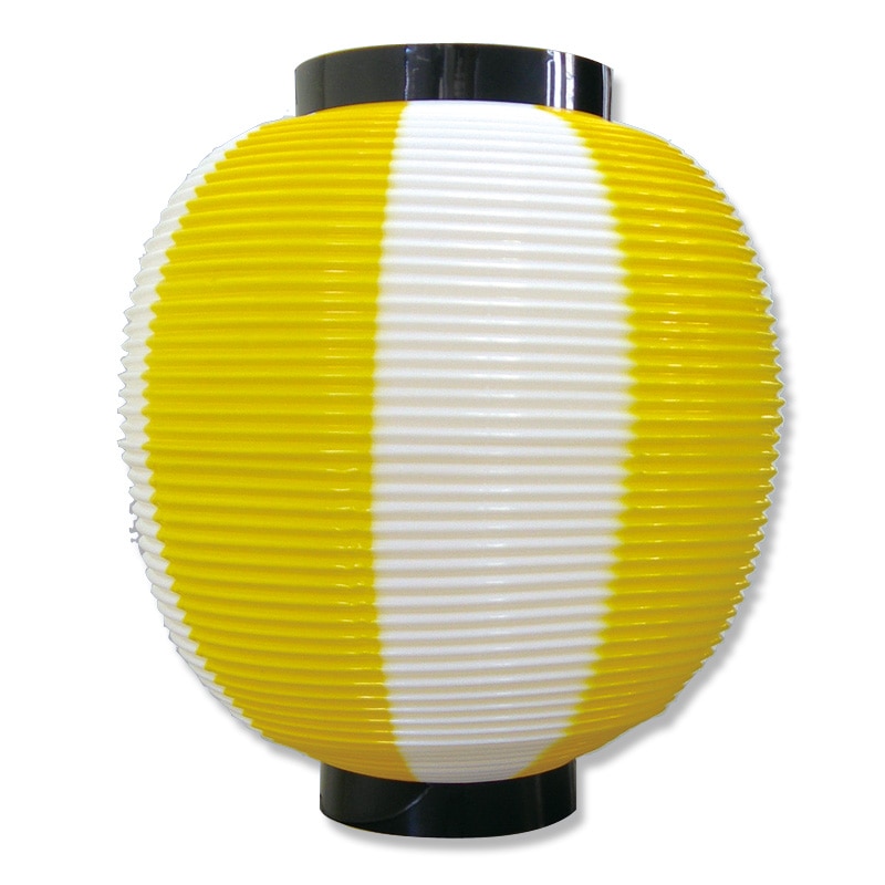 P・O・Pプロダクツ ポリ提灯　ストライプカラーちょうちん 九寸丸 8878　九寸丸　黄白 1個（ご注文単位1個）【直送品】