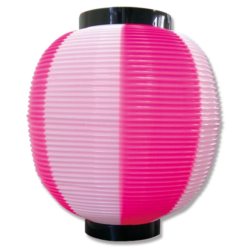 P・O・Pプロダクツ ポリ提灯　ストライプカラー 九寸丸 8881　ピンク白 1個（ご注文単位1個）【直送品】