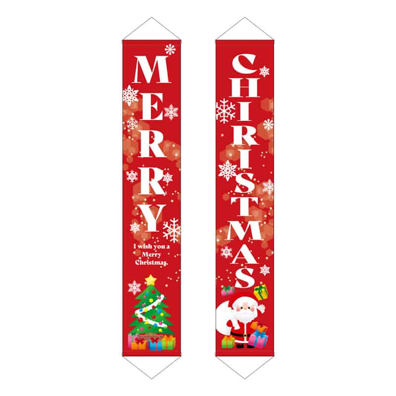 P・O・Pプロダクツ ドアバナー ツリーとサンタ 赤 19230 1枚（ご注文単位1枚）【直送品】