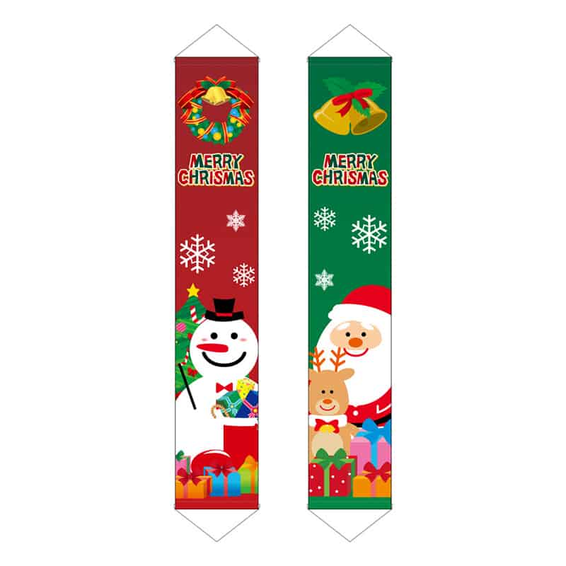 P・O・Pプロダクツ ドアバナー 雪だるまとサンタ 赤緑 19231 1枚（ご注文単位1枚）【直送品】