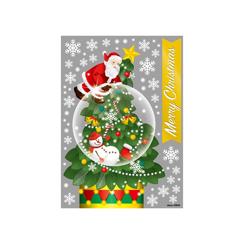 P・O・Pプロダクツ ウィンドウシール  25846　クリスマススノードーム 1枚（ご注文単位1枚）【直送品】