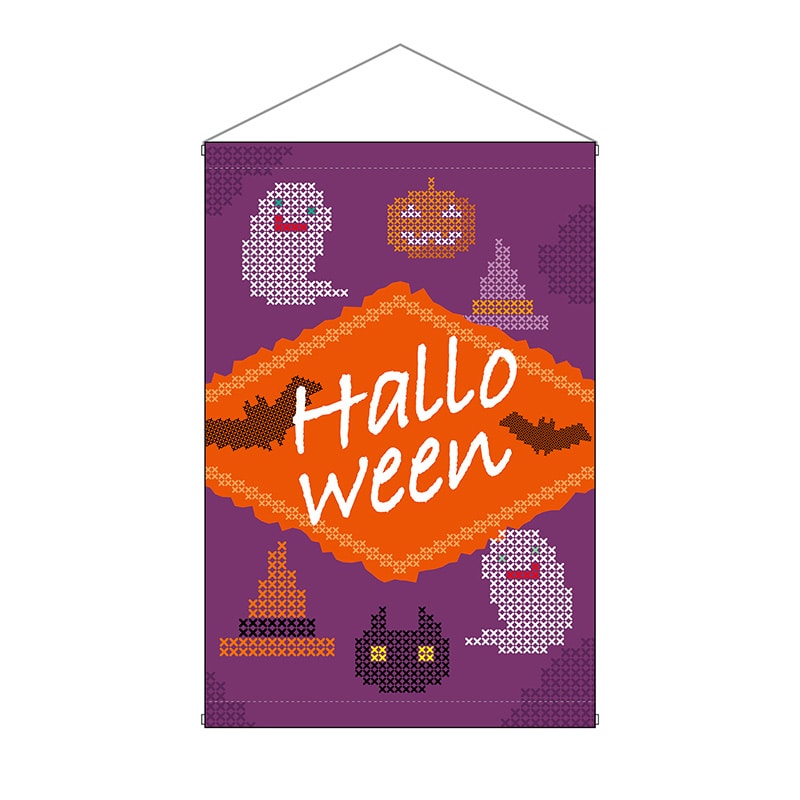 P・O・Pプロダクツ 店内タペストリー ノーマル 40123 ハロウィンクロスステッチ 1枚(ご注文単位1枚)【直送品】