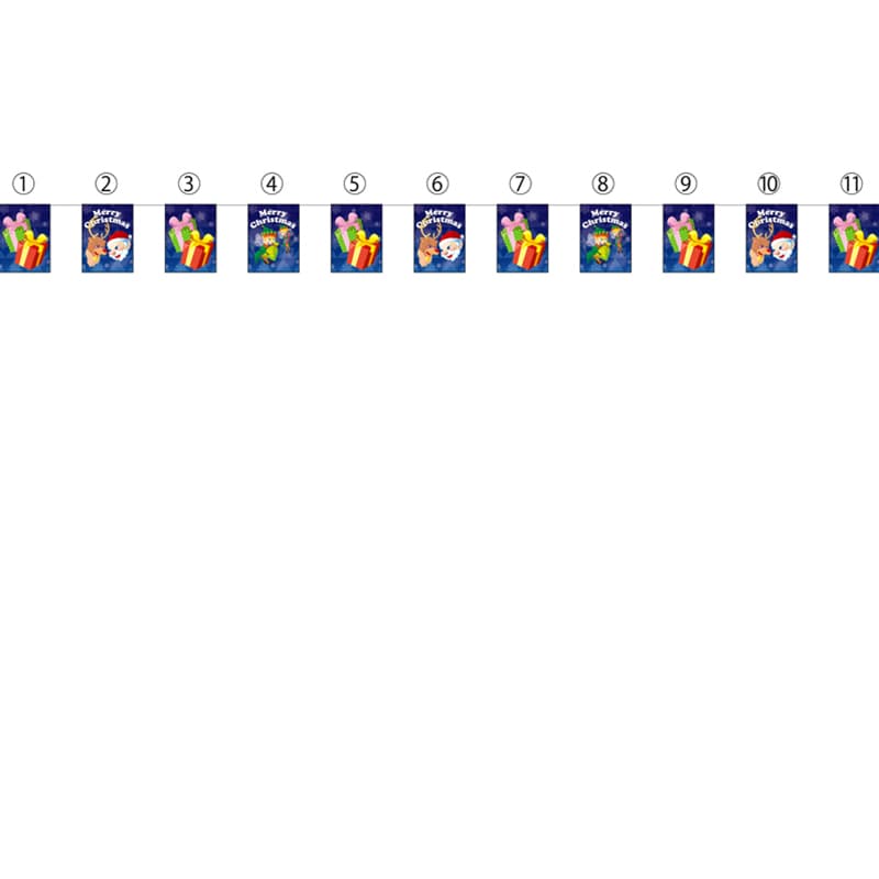 P・O・Pプロダクツ 連続旗　11連  40178Christmasサンタと仲間 1枚（ご注文単位1枚）【直送品】